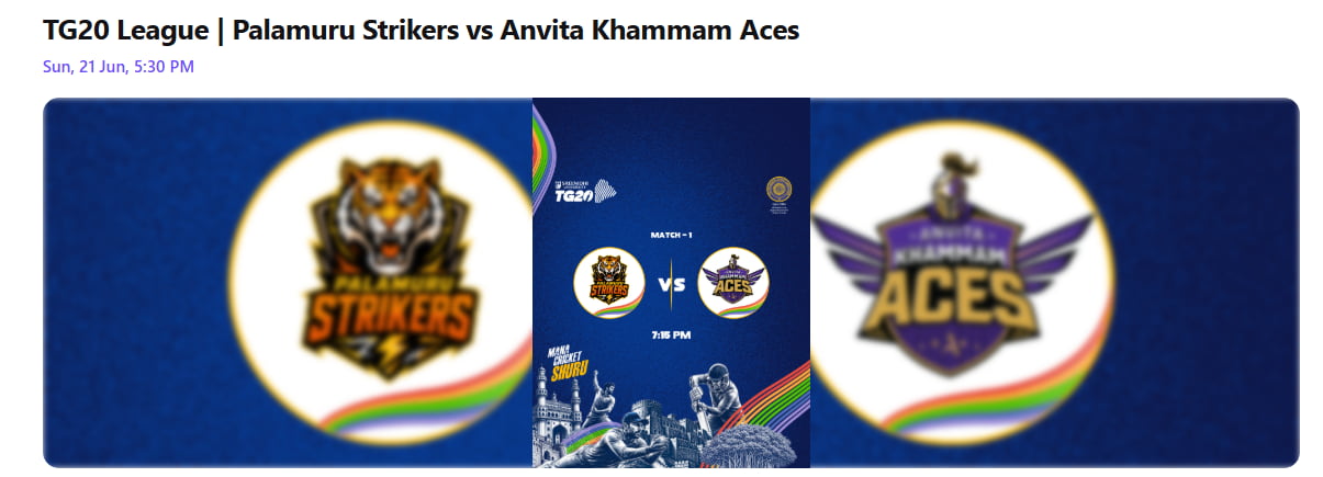 select the date and the two teams playing